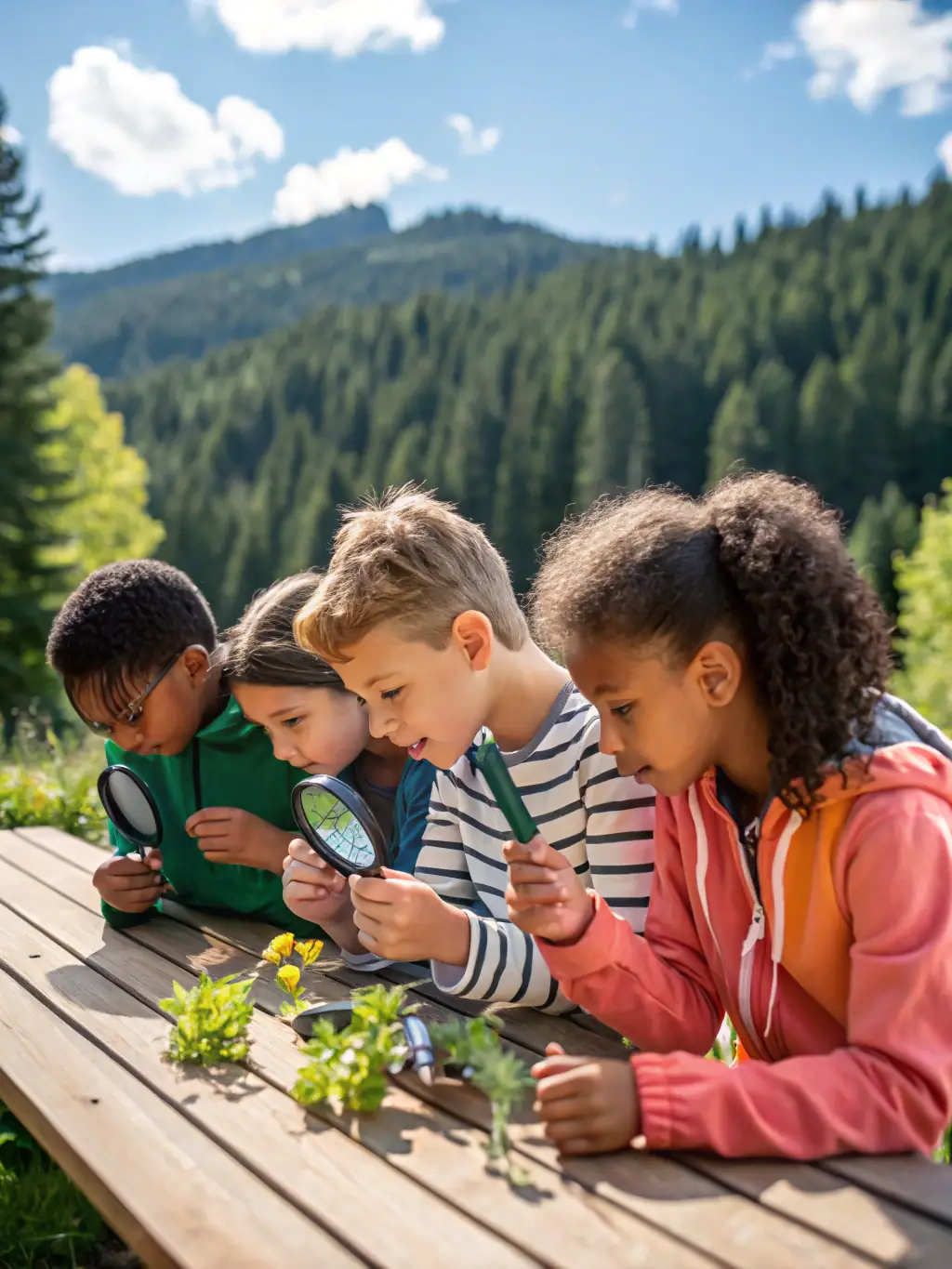 A close-up shot of children participating in an environmental education workshop, demonstrating ASSOCIATION LA DIGITALE's commitment to raising awareness.